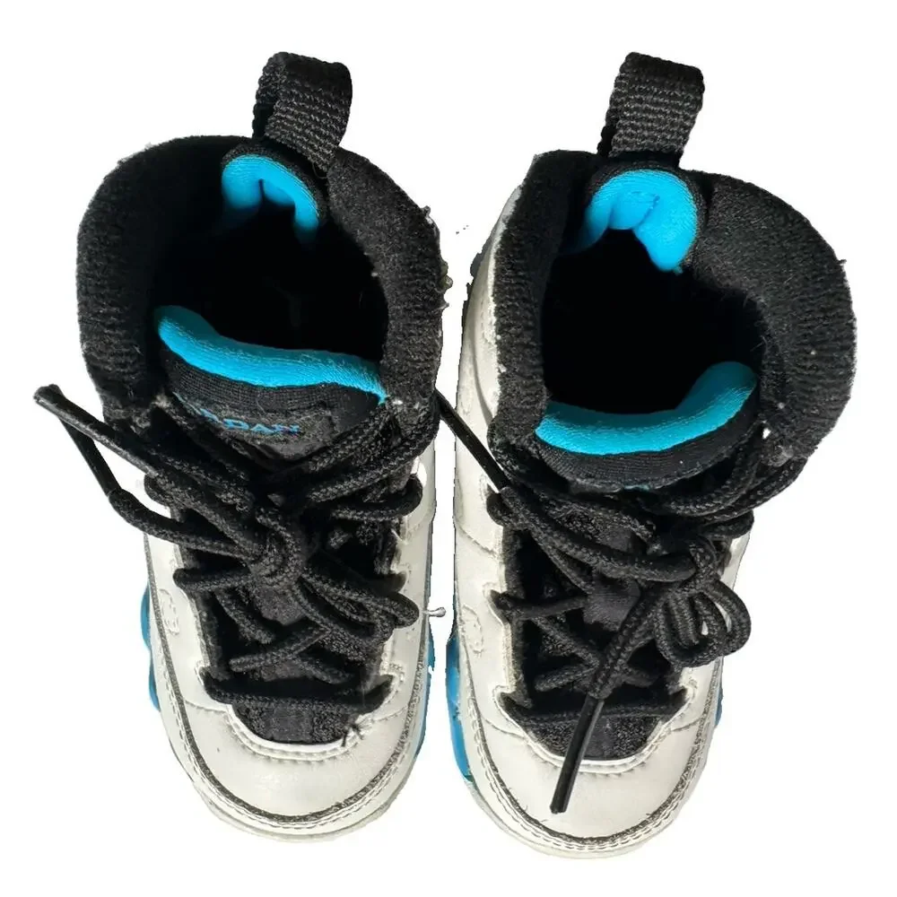Nike Air Jordan 9 Retro TD Toddler Size 5C White Black Blue 401812-101